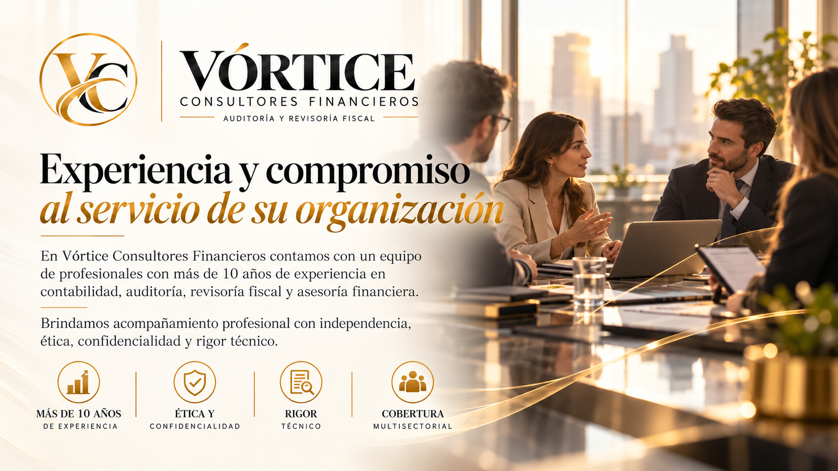 Gráfica institucional Vórtice Consultores Financieros: quienes-somos